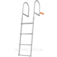 Vevor 314193 Dock Ladder 4 знімні сходинки Вантажопідйомність 227 кг Понтонна драбина для човна з алюмінієвого сплаву зі сходинкою