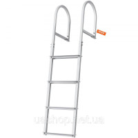 Vevor 314193 Dock Ladder 4 знімні сходинки Вантажопідйомність 227 кг Понтонна драбина для човна з алюмінієвого сплаву зі сходинкою