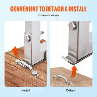 Vevor 314192 Док-драбина, 5 знімних сходинок, вантажопідйомність 227 кг, понтонні човнові драбини з алюмінієвого сплаву, ширина Vevor 314192 Док-драбина, 5 знімних сходинок, вантажопідйомність 227 кг, понтонні човнові драбини з алюмінієвого сплаву, ширина