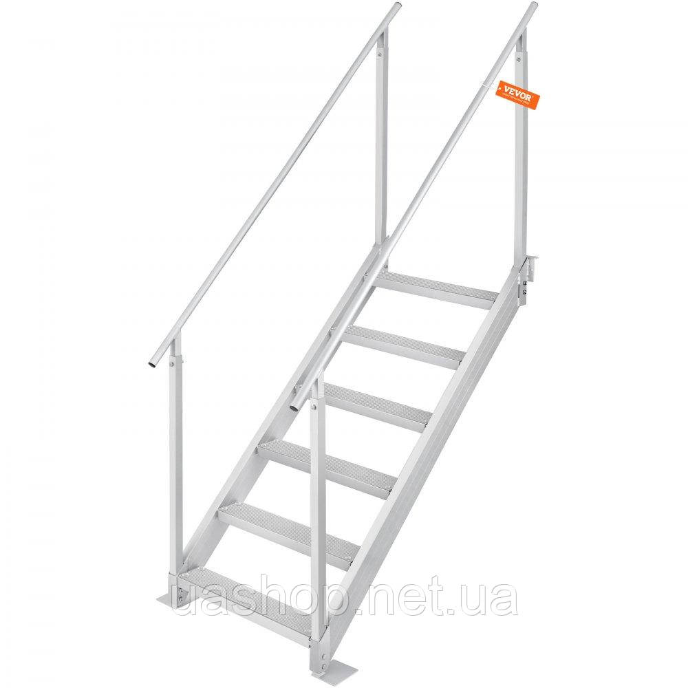 Vevor 314200 6-ступінчаста драбина для купання з двома поручнями Драбина для човна 800x1850x2092мм Драбина для басейну з