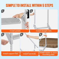 Vevor 314200 6-ступінчаста драбина для купання з двома поручнями Драбина для човна 800x1850x2092мм Драбина для басейну з Vevor 314200 6-ступінчаста драбина для купання з двома поручнями Драбина для човна 800x1850x2092мм Драбина для басейну з