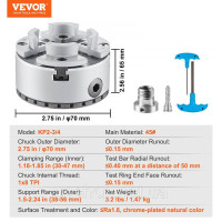 Vevor 314615 Токарний патрон KP2-3/4 4-кулачковий φ70мм кулачковий патрон з 45# діапазон затиску 30-47мм внутрішня різьба патрона Vevor 314615 Токарний патрон KP2-3/4 4-кулачковий φ70мм кулачковий патрон з 45# діапазон затиску 30-47мм внутрішня різьба патрона