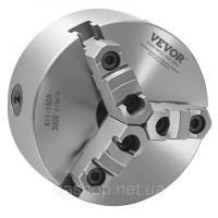 Vevor 314620 3-кулачковий токарний патрон φ160 мм з опорною пластиною з різьбою 38,1 мм-8 Vevor 314620 3-кулачковий токарний патрон φ160 мм з опорною пластиною з різьбою 38,1 мм-8