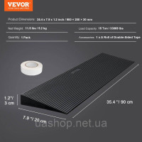 Vevor 314223 Пандус для порогів Суцільногумовий пандус для порогів Макс. Вантажопідйомність до 15 тонн Пандус з бордюрного каменю Vevor 314223 Пандус для порогів Суцільногумовий пандус для порогів Макс. Вантажопідйомність до 15 тонн Пандус з бордюрного каменю