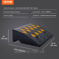 Vevor 314222 2x Суцільний гумовий поріг Пандус з порогом Дверний поріг Пандус з порогом Макс. Вантажопідйомність до 15 тонн Пандус Vevor 314222 2x Суцільний гумовий поріг Пандус з порогом Дверний поріг Пандус з порогом Макс. Вантажопідйомність до 15 тонн Пандус
