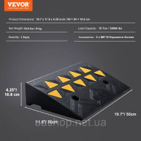 Vevor 314225 Пандус для порогів Суцільнолитий гумовий пандус для порогів Макс. Вантажопідйомність до 15 тонн Пандус з бордюрного