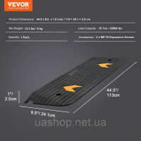 Vevor 314238 Поріг пандуса суцільногумовий Дверний поріг пандуса вантажопідйомністю 15 т Бордюрний камінь пандуса з швелером Vevor 314238 Поріг пандуса суцільногумовий Дверний поріг пандуса вантажопідйомністю 15 т Бордюрний камінь пандуса з швелером