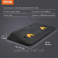 Vevor 314240 Порогова рампа суцільногумова дверна рампа порогова рампа вантажопідйомністю 15 т бордюрний пандус з швелером Vevor 314240 Порогова рампа суцільногумова дверна рампа порогова рампа вантажопідйомністю 15 т бордюрний пандус з швелером