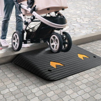 Vevor 314236 Пороговий пандус з твердої гуми для дверей, вантажопідйомність 15 т, бордюрний пандус з каналом 90,2 x 53,34 x 8,9