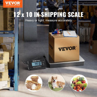 Vevor 314247 Платформні ваги 150г-200кг Посилочні ваги 50г Точність цифрових ваг кг/фунт/фунт:унція Рахункові ваги 309x262x45мм
