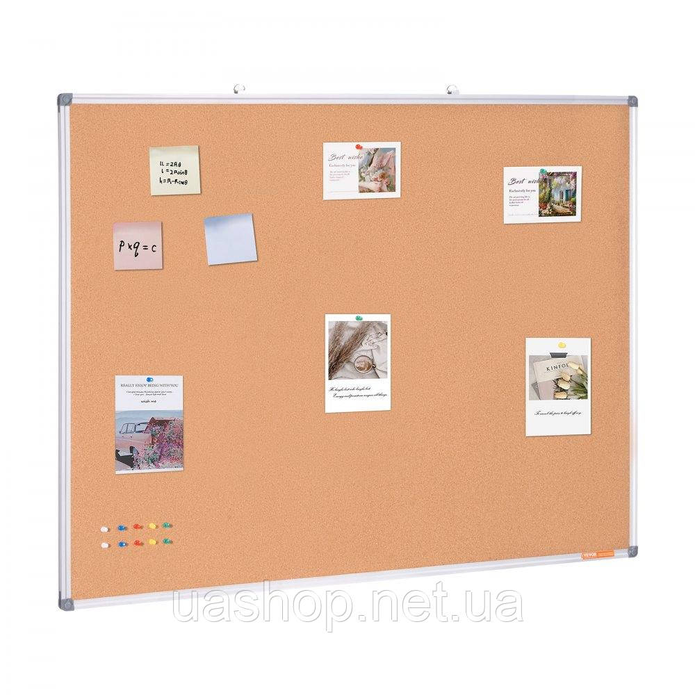 Vevor 314664 pin board memo board настінна дошка пробкова дошка pin board 120x90см алюмінієва рамка