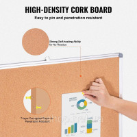 Vevor 314664 pin board memo board настінна дошка пробкова дошка pin board 120x90см алюмінієва рамка