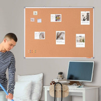 Vevor 314664 pin board memo board настінна дошка пробкова дошка pin board 120x90см алюмінієва рамка