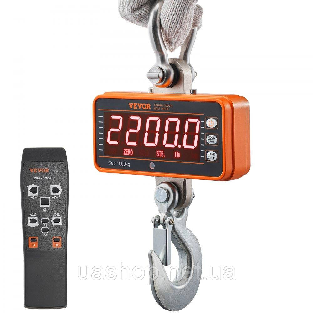 Vevor 314251 Цифрові підвісні ваги від 9 до 1000 кг кранові ваги фунтів/кг/поїзд ваги 0,2 кг точність ігрові ваги промислові ваги