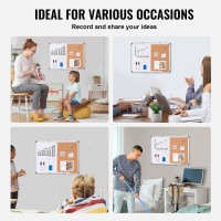 Vevor 314669 60x45см настінна дошка біла дошка пробкова дошка pin board memo board комбінована дошка