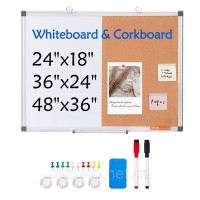 Vevor 314669 60x45см настінна дошка біла дошка пробкова дошка pin board memo board комбінована дошка