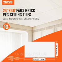 Vevor 315642 Стельові плитки, упаковка з 10 штук, 24 x 24 дюйми, підвісні стельові плитки з високоякісного ПВХ-пінопласту, Vevor 315642 Стельові плитки, упаковка з 10 штук, 24 x 24 дюйми, підвісні стельові плитки з високоякісного ПВХ-пінопласту,