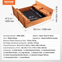 Vevor 314681 Пісочниця Дерев'яна Пісочниця Пісочниця Задній дворик Вік 3-12 Квадрат Vevor 314681 Пісочниця Дерев'яна Пісочниця Пісочниця Задній дворик Вік 3-12 Квадрат