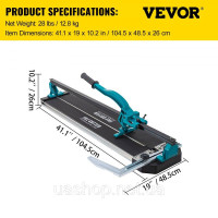 Vevor 315651 Професійний плиткоріз 800 мм макс. ширина різання професійний ручний плиткоріз 6-15 мм товщина різання лазерна Vevor 315651 Професійний плиткоріз 800 мм макс. ширина різання професійний ручний плиткоріз 6-15 мм товщина різання лазерна
