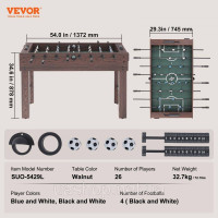 Vevor 314693 Стіл для настільного футболу, 55-дюймовий стандартний стіл для настільного футболу, повнорозмірний стіл для Vevor 314693 Стіл для настільного футболу, 55-дюймовий стандартний стіл для настільного футболу, повнорозмірний стіл для