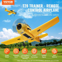 Vevor 314708 Літак RC, 2,4 ГГц 4-канальний літак з дистанційним керуванням та 6-осьовим гіроскопічним стабілізатором, готовий до