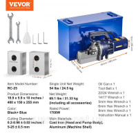 Vevor 315668 1700 Вт Електричний різак арматури Болторіз Болторіз 5-25 мм Vevor 315668 1700 Вт Електричний різак арматури Болторіз Болторіз 5-25 мм