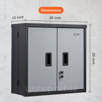 Vevor 314311 Складана настінна шафа, гаражна шафа, настінна, 66 см, мала шафа, 108,86 кг