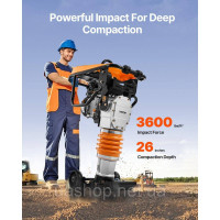 Vevor 315683 6.5HP 196cc Вібраційна трамбовка Траншея Трамбовка ґрунту Vevor 315683 6.5HP 196cc Вібраційна трамбовка Траншея Трамбовка ґрунту