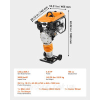 Vevor 315683 6.5HP 196cc Вібраційна трамбовка Траншея Трамбовка ґрунту Vevor 315683 6.5HP 196cc Вібраційна трамбовка Траншея Трамбовка ґрунту