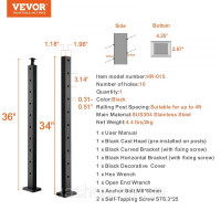 Vevor 315695 Перила 91,44x2,54x5,08см 30° перила для сходів 1 шт. 1JZLGZHS91424HS5GV0 Vevor 315695 Перила 91,44x2,54x5,08см 30° перила для сходів 1 шт. 1JZLGZHS91424HS5GV0