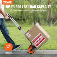 Vevor 314334 Складаний візок для мішків 140 кг Візок для транспортування з алюмінієвого сплаву та пластику Візок для штабелювання