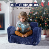 Vevor 314746 дитячий диван дитячий диван дитяче крісло розкладне 104х58х32см дитячі меблі синій