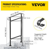 Vevor 315743 Перила для сходів 50x13,5x108 см висота перил (до 18,5 см) кут нахилу (0-30,8°) регульовані вхідні перила залізні