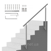 Vevor 315770 Поручні для сходів для вулиці, комплект поручнів для сходів довжиною 150 см, перехідні поручні з нержавіючої сталі з