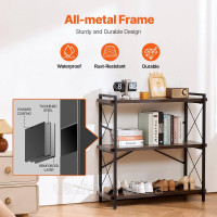 Vevor 314793 Rustic Книжкова шафа Стояча полиця Полиця для зберігання металева 3 рівні 90x30x91см Vevor 314793 Rustic Книжкова шафа Стояча полиця Полиця для зберігання металева 3 рівні 90x30x91см