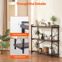 Vevor 314793 Rustic Книжкова шафа Стояча полиця Полиця для зберігання металева 3 рівні 90x30x91см Vevor 314793 Rustic Книжкова шафа Стояча полиця Полиця для зберігання металева 3 рівні 90x30x91см