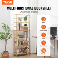 Vevor 314809 6-рівнева бамбукова книжкова шафа, стійка для зберігання, окремостояча багатофункціональна підставка для квітів, Vevor 314809 6-рівнева бамбукова книжкова шафа, стійка для зберігання, окремостояча багатофункціональна підставка для квітів,