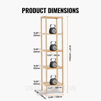 Vevor 314795 Кутова полиця Стенд Bookshelf Storage Plant Stand 5 полиць Vevor 314795 Кутова полиця Стенд Bookshelf Storage Plant Stand 5 полиць