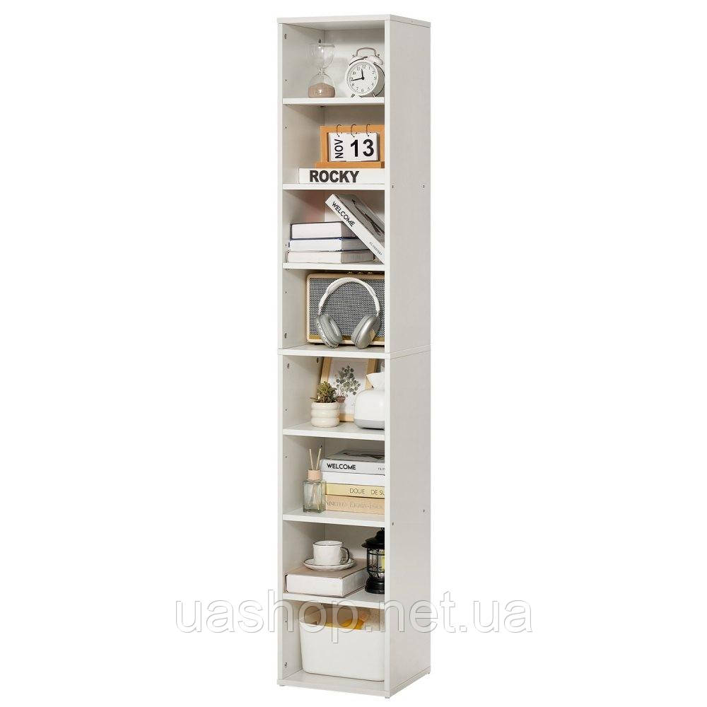Vevor 314812 Книжкова шафа з 8 прямокутними відділеннями та регульованою по висоті полицею, дерев'яна полиця для зберігання