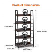 Vevor 314798 VEVO Rustic Bookcase Standing Shelf Storage Shelf 5 Levels Office Трапецієподібної форми Vevor 314798 VEVO Rustic Bookcase Standing Shelf Storage Shelf 5 Levels Office Трапецієподібної форми
