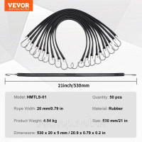 Vevor 314407 натяжна гума з гачком натяжна мотузка багажний гумовий еспандер велосипед 50шт 53см Vevor 314407 натяжна гума з гачком натяжна мотузка багажний гумовий еспандер велосипед 50шт 53см