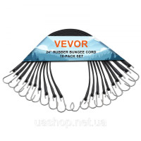 Vevor 314408 натяжна гума з гачком натяжна мотузка багажний гумовий еспандер велосипед 10шт 61см Vevor 314408 натяжна гума з гачком натяжна мотузка багажний гумовий еспандер велосипед 10шт 61см