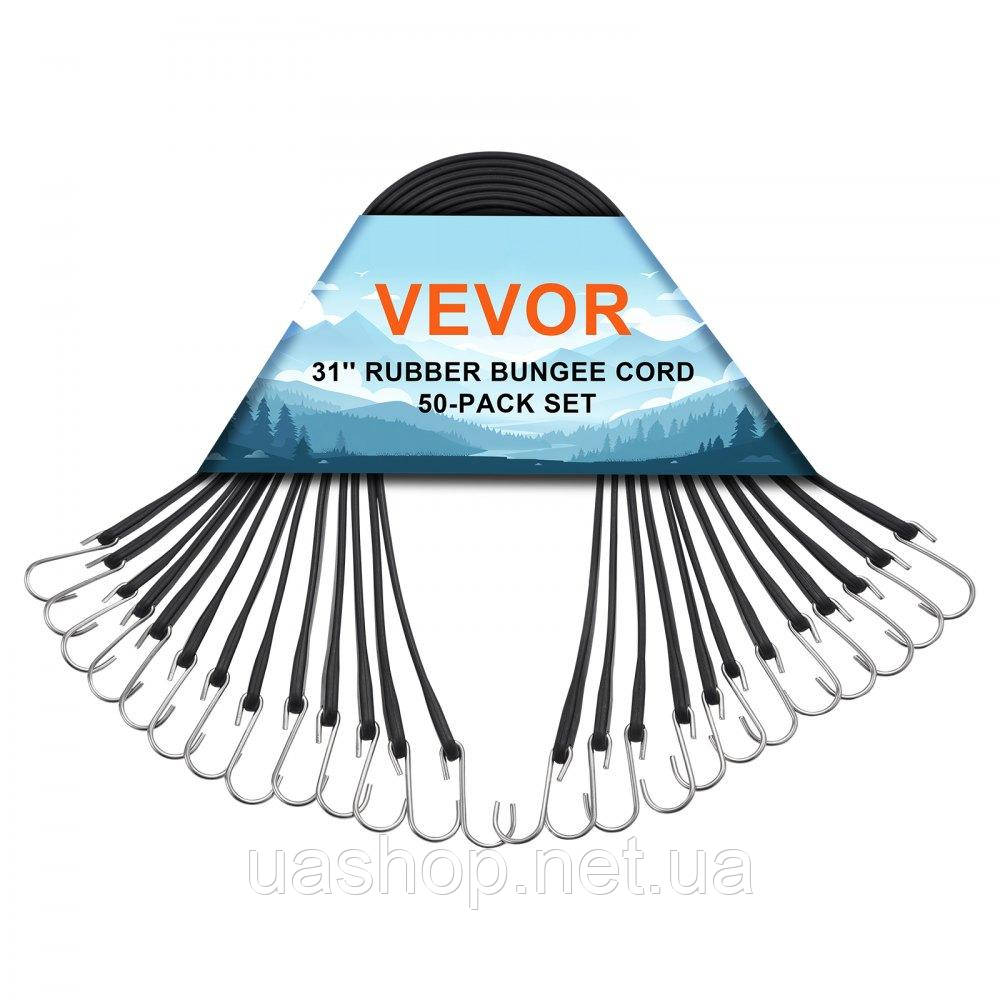Vevor 314409 натяжна гума з гачком натяжна мотузка багажний гумовий еспандер велосипед 50 штук 81см