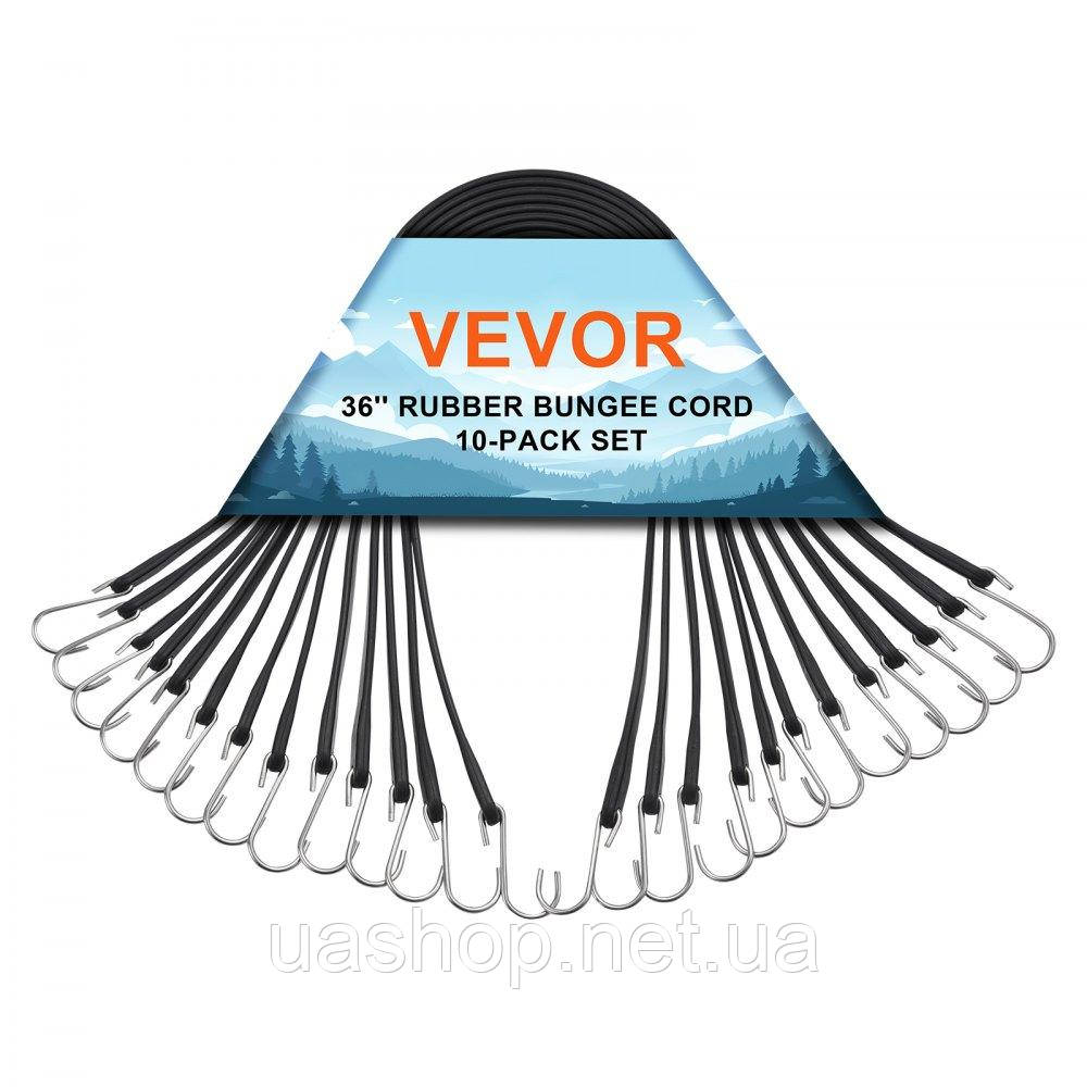 Vevor 314411 натяжна гума з гачком натяжна мотузка багажник гумовий еспандер велосипед 10шт 91см