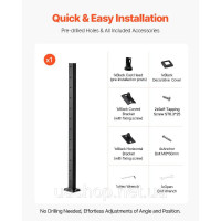 Vevor 315819 1x Стійка для тросових поручнів 1067x50.8x50.8 мм Чорна 1JZLGZXHS106AWJO6001V0 Vevor 315819 1x Стійка для тросових поручнів 1067x50.8x50.8 мм Чорна 1JZLGZXHS106AWJO6001V0