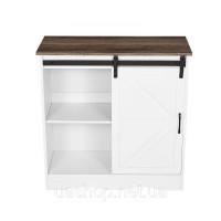Vevor 314816 Тумба для кави 3-ярусний стіл для кави-бару з дверцятами для сараю коричневий/білий Vevor 314816 Тумба для кави 3-ярусний стіл для кави-бару з дверцятами для сараю коричневий/білий