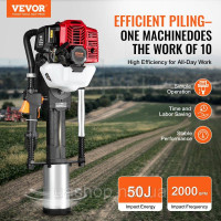 Vevor 315872 Бензиновий Т-подібний гайковерт 52cc, 2-тактний двигун для габаритів, портативний гайковерт потужністю 1400 Вт з 3