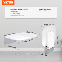 Vevor 315877 Складане сидіння для душу 35 x 33 см Настінна лавка для душу 204 кг