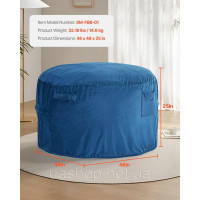 Vevor 314857 Bean Bag Seat Cushion Bean Bag with Removable Cover Blue Adults Round