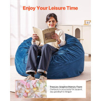 Vevor 314857 Bean Bag Seat Cushion Bean Bag with Removable Cover Blue Adults Round
